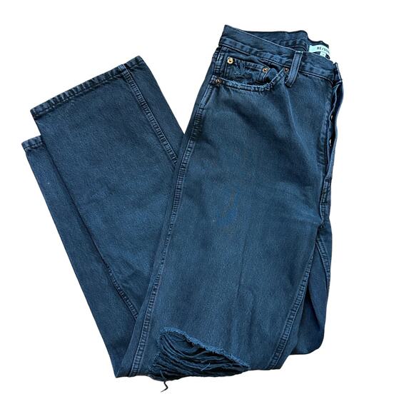 RE/DONE Originals High Rise Loose Washed Black with Rips 29x32 Busted Knee Baggy - Picture 4 of 8